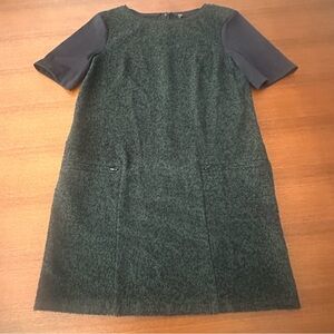 Tibi Women’s Black and Green Tweed Short Sleeve Dress Size 4